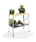 Galvanised Greenhouse Staging - Wooden Top