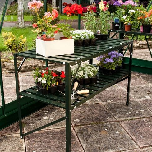 2 Tier Aluminium Staging Green 4'