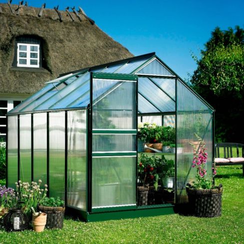 Halls Popular Greenhouse Polycarbonate Green 6' x 10'