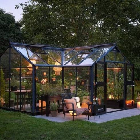The Juliana Orangery 19ft x 14ft Grey/Black (21.5 m²) (Base included)