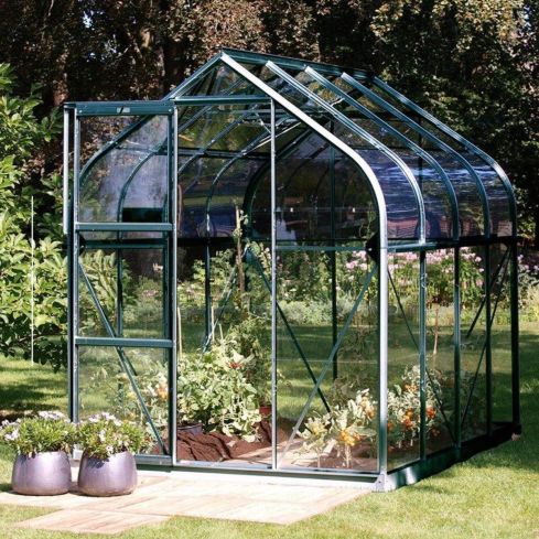 The Vitavia Orion 6ft x 6ft Green Finish - Standard Glass