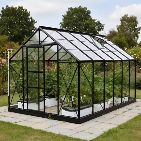 The Vitavia Neptune 8ft x 10ft-Black With Safety Glass**