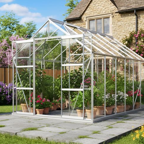 The Jupiter 8ft x 12ft Silver Finish - Standard Glass